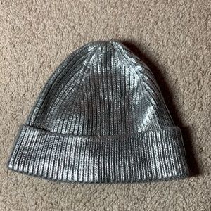Zara metallic silver beanie
